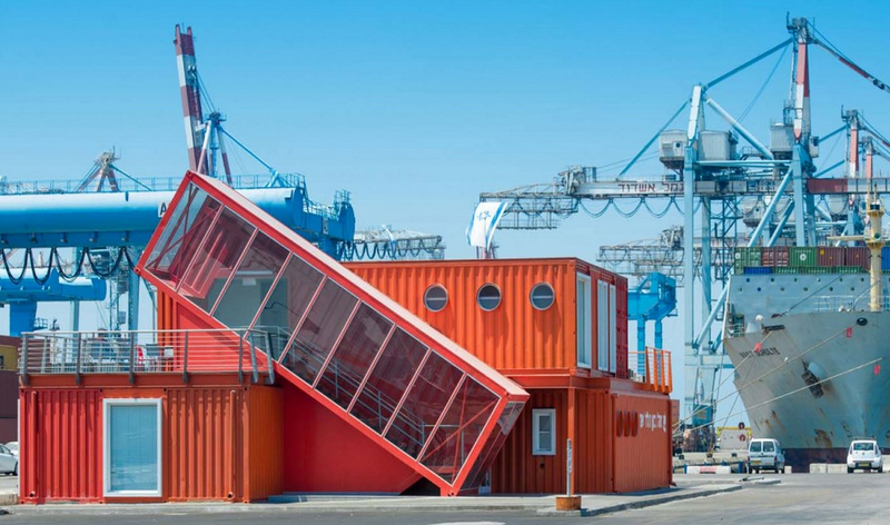 Illustration for article titled Shipping Container Offices Are Right at Home On an Industrial Seafront